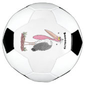 Funny marabou stork cartoon voetbal (Gedraaid)