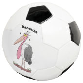 Funny marabou stork cartoon voetbal (Drie kwart)