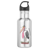 Funny marabou stork cartoon waterfles (Voorkant)
