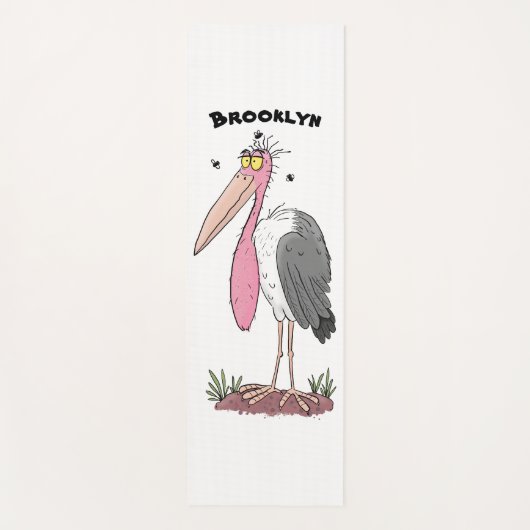 Funny marabou stork cartoon yogamat (Voorkant)