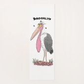 Funny marabou stork cartoon yogamat (Achterkant)
