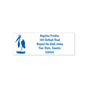 Funny marabou stork cartoon zelfinktende stempel