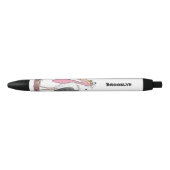 Funny marabou stork cartoon zwarte inkt pen (Voorkant)