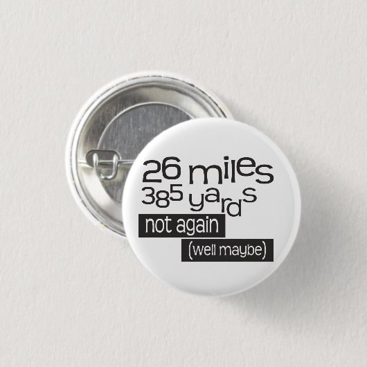 Funny Marathon 26 mijl 385 meter Ronde Button 3,2 Cm (Voorkant /achterkant)