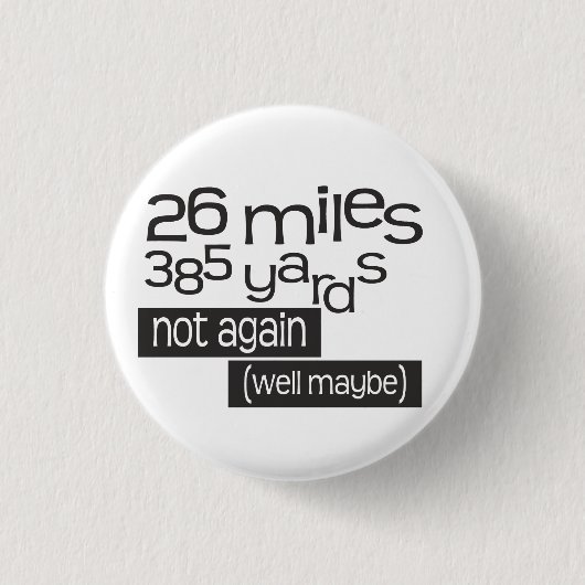 Funny Marathon 26 mijl 385 meter Ronde Button 3,2 Cm (Voorkant)