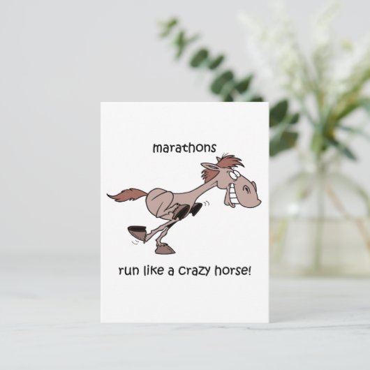 Funny marathon briefkaart (Staand voorkant)