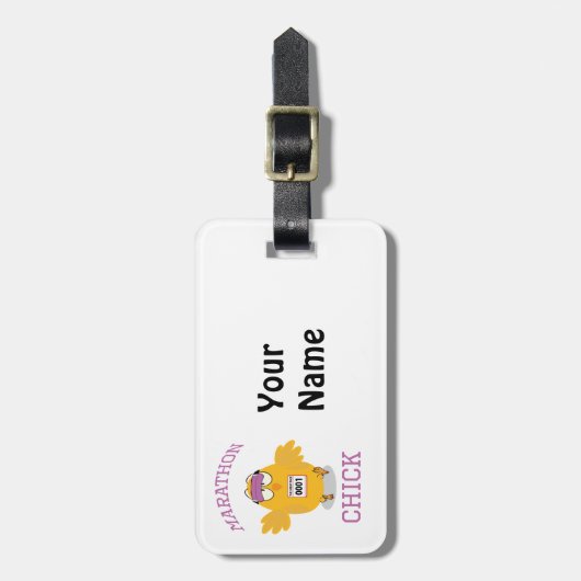 Funny Marathon Chick Bagagelabel (Voorkant verticaal)
