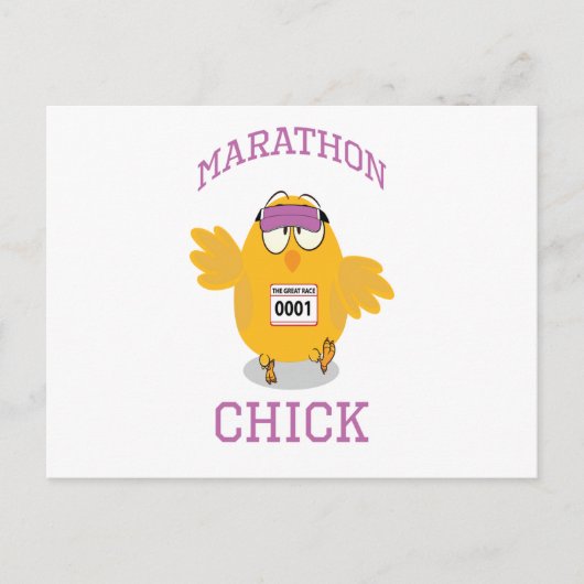 Funny Marathon Chick Briefkaart (Voorkant)