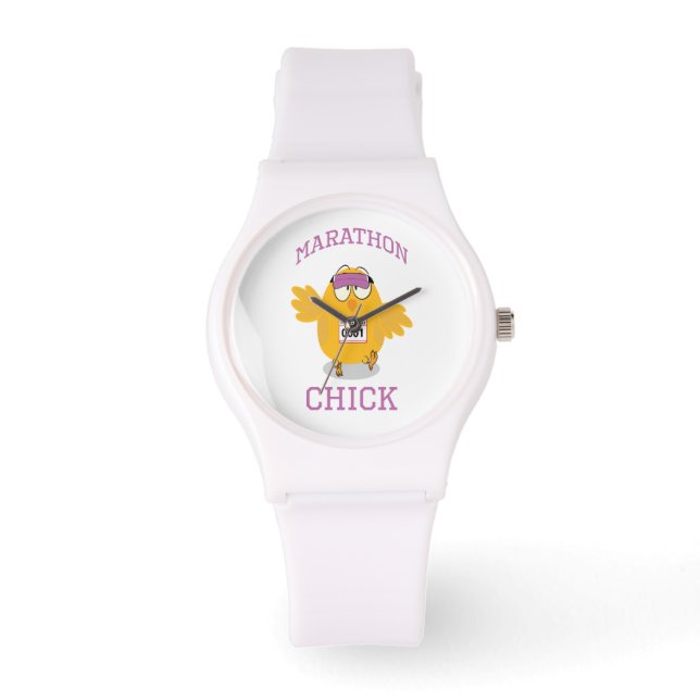 Funny Marathon Chick Horloge (Voorkant)