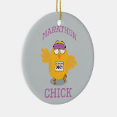 Funny Marathon Chick Keramisch Ornament (Rechts)