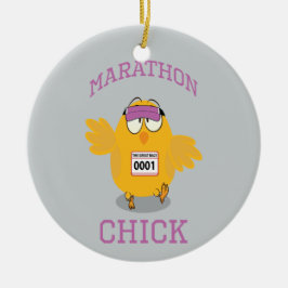 Funny Marathon Chick Keramisch Ornament