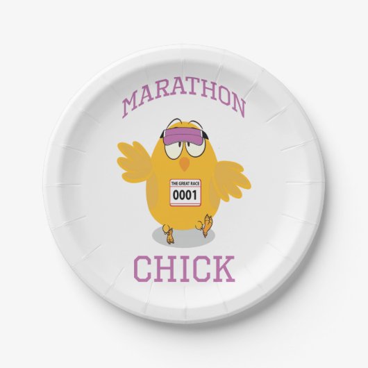 Funny Marathon Chick Papieren Bordje (Voorkant)