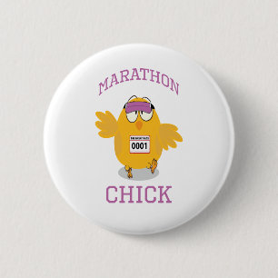 Funny Marathon Chick Ronde Button 5,7 Cm