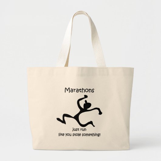 Funny marathon grote tote bag (Voorkant)