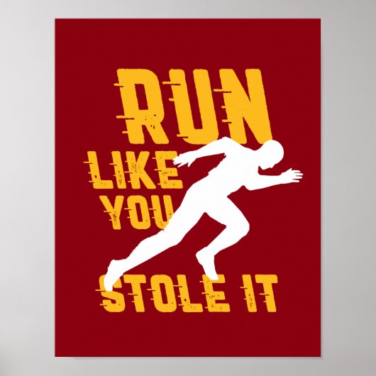 Funny Marathon met Jogging Workout-oefening Poster (Voorkant)