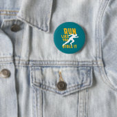 Funny Marathon met Jogging Workout-oefening Ronde Button 5,7 Cm (In situ)