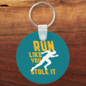Funny Marathon met Jogging Workout-oefening Sleutelhanger (Voorkant)