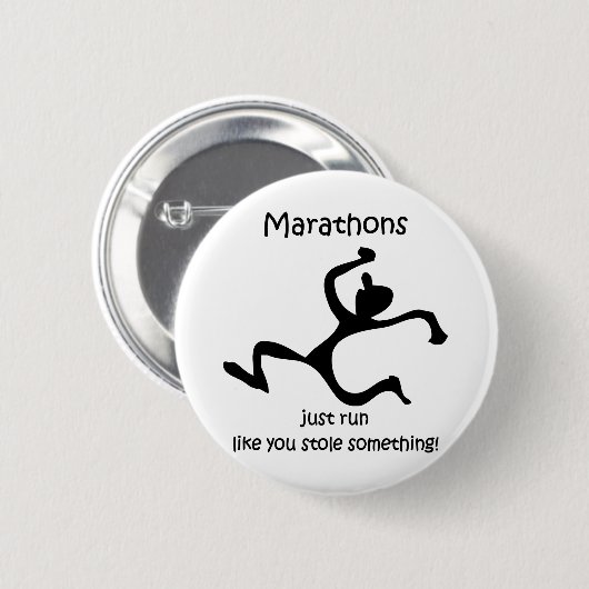 Funny marathon ronde button 5,7 cm (Voorkant /achterkant)