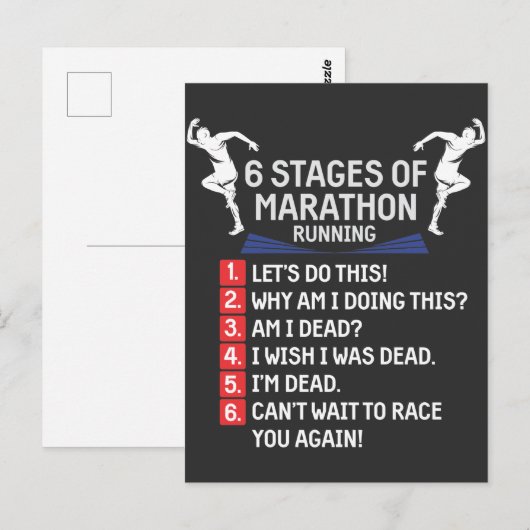 Funny Marathon Runner Humor Marathoner Briefkaart (Voorkant / Achterkant)