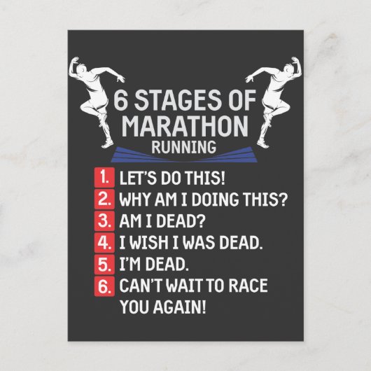 Funny Marathon Runner Humor Marathoner Briefkaart (Voorkant)