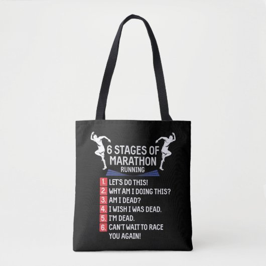Funny Marathon Runner Humor Marathoner Tote Bag (Voorkant)