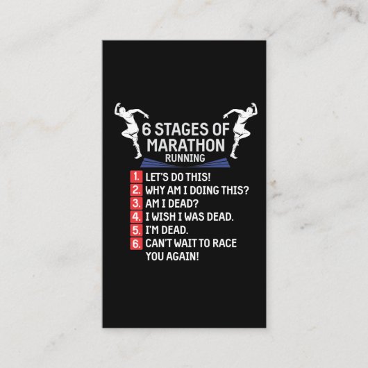 Funny Marathon Runner Humor Marathoner Visitekaartje (Voorkant)