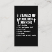 Funny Marathon Runner Quote Athlete Visitekaartje (Voorkant)