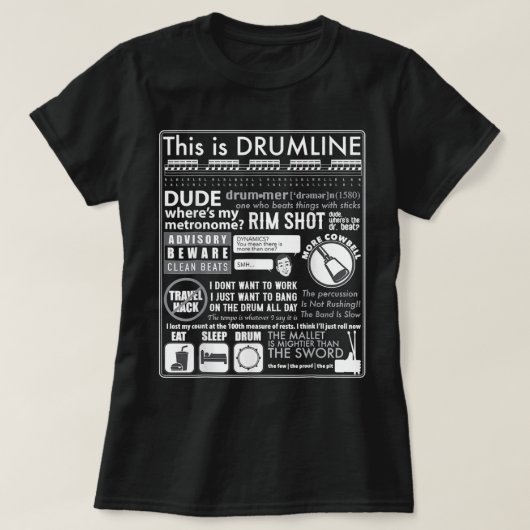 Funny Marching Band Dit is Drumline Quote Musicia T-shirt (Design voorkant)