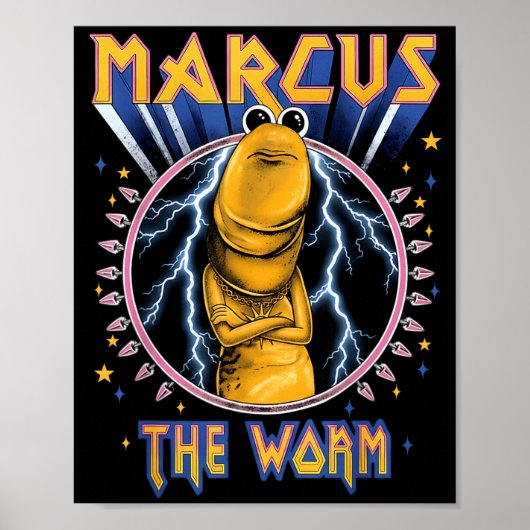 Funny Marcus The Worm Heavy Rock Rockworm Humor Me Poster (Voorkant)