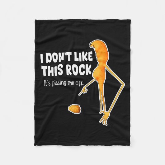Funny Marcus The Worm Meme I Don't Like This Rock  Fleece Deken (Voorkant)