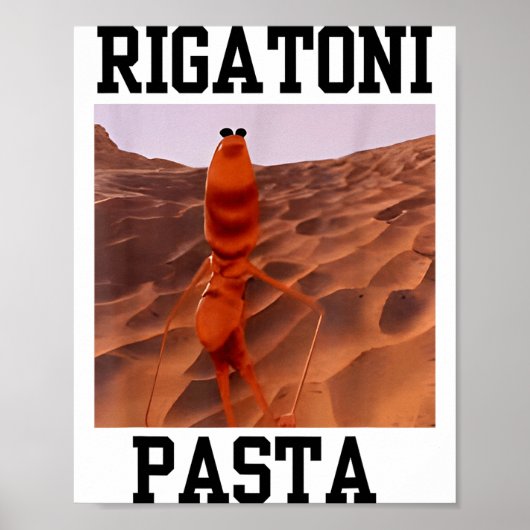 Funny Marcus The Worm Rigatoni Pasta Robert Meme T Poster (Voorkant)