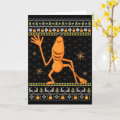 Funny Marcus The Worm Ugly Christmas Sweaters Robe Kaart (Gele Bloem)