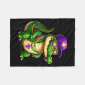 Funny Mardi Gras Alligator Beads Carnival Celebrat Fleece Deken (Voorkant (Horizontaal))