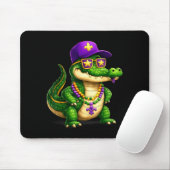 Funny Mardi Gras Alligator Beads Carnival Celebrat Muismat (Met muis)