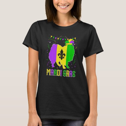 Funny Mardi Gras American Eskimo Dog Dad Mom Mardi T-shirt (Voorkant)