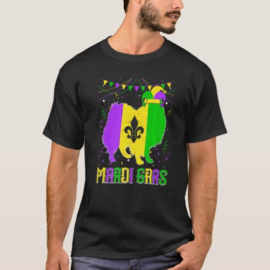 Funny Mardi Gras American Eskimo Dog Dad Mom Mardi T-shirt (Voorkant)