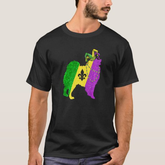 Funny Mardi Gras American Eskimo Dog Mardi Gras Ha T-shirt (Voorkant)