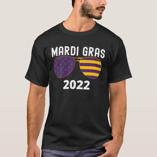 Funny Mardi Gras, Aviator Sunbril T-shirt (Voorkant)