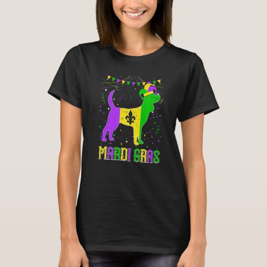 Funny Mardi Gras Beagle Dog Dad Mom Mardi Gras Pre T-shirt (Voorkant)