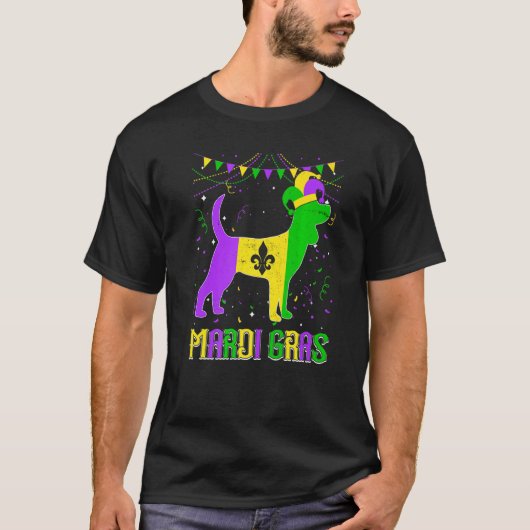 Funny Mardi Gras Beagle Dog Dad Mom Mardi Gras Pre T-shirt (Voorkant)