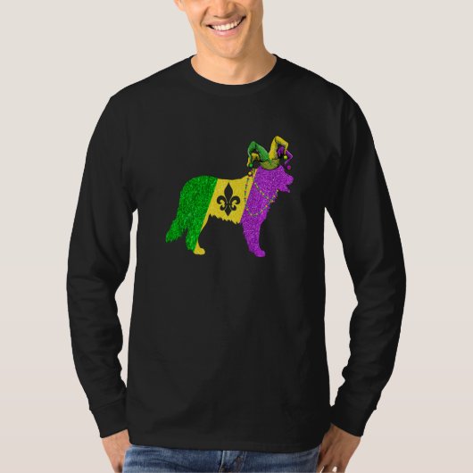 Funny Mardi Gras Bernese Mountain Dog Mardi Gras H T-shirt (Voorkant)