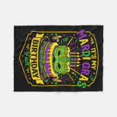 Funny Mardi Gras Birthday Y’all Cake Carnival Cele Fleece Deken (Voorkant (Horizontaal))