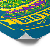 Funny Mardi Gras Birthday Y’all Cake Carnival Cele Poster (Hoek)