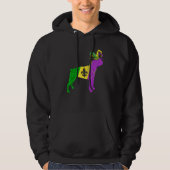 Funny Mardi Gras Boston Terrier Dog Mardi Gras Hat Hoodie (Voorkant)