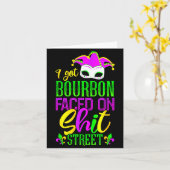 Funny Mardi Gras Bourbon Street , New Orleans Drin Kaart (Gele Bloem)