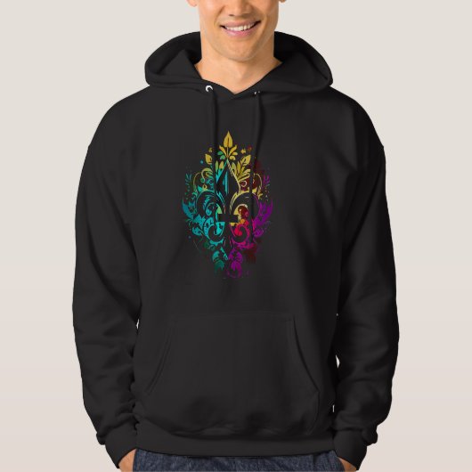 Funny Mardi Gras Carnival parade with beads party  Hoodie (Voorkant)
