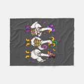 Funny Mardi Gras Carnival Silly Goose Mask Louisia Fleece Deken (Voorkant (Horizontaal))