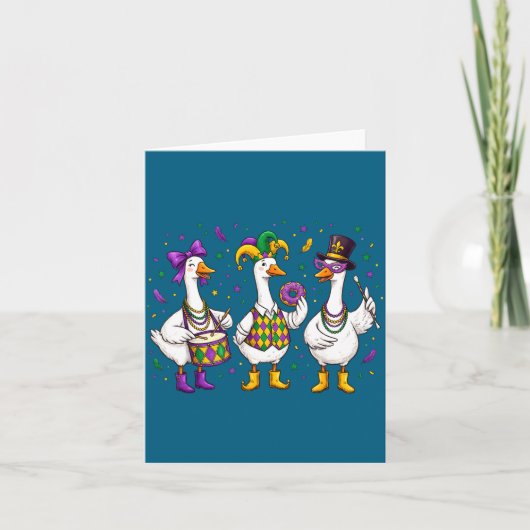 Funny Mardi Gras Carnival Silly Goose Mask Louisia Kaart (Voorkant)