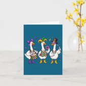 Funny Mardi Gras Carnival Silly Goose Mask Louisia Kaart (Gele Bloem)