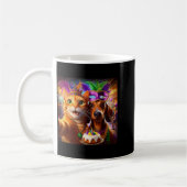 Funny Mardi Gras Cat Dachshund Selfie Squad Koffiemok (Links)